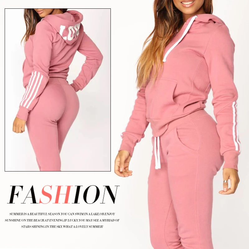 Urban Casual Fashion Sportswear 2-teiliges Set Damen Sexy Jogger Outfit Herbst Neuer Stil Damen Trainingsanzug Reißverschluss Hoodies Sweatpants