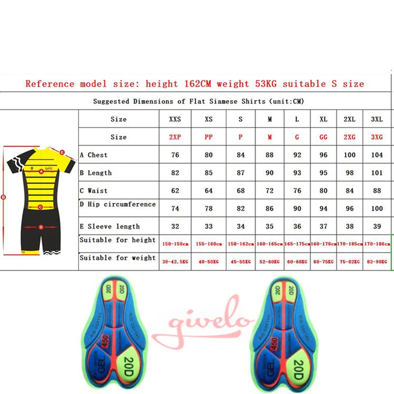 GIVELO Women's Female Cycling Macaquinho Ciclismo Feminino Triathlon Women's Short Sleeve Dress Suit Summer Blue Cycling Overall