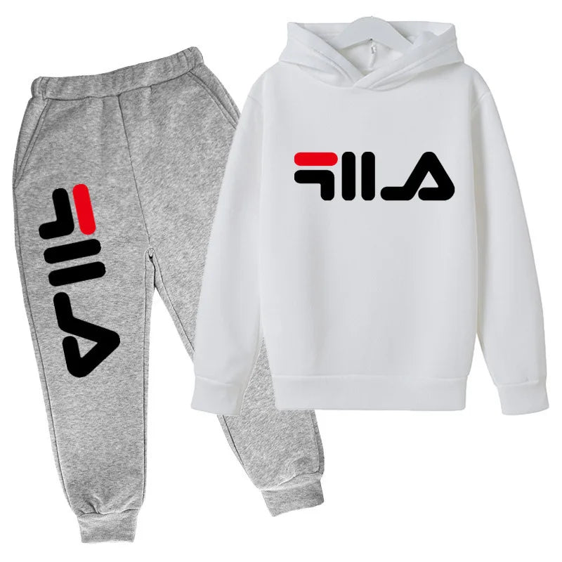 Kids Autumn Spring Trend Letter Print 2pcs Hoodie+Pants Tracksuits 2-13 Years Boys Girls Casual Outfits Children Clothes Sets