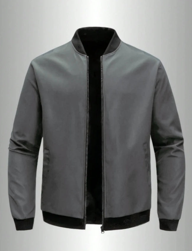 2024 Frühling und Herbst Neue Baseballkragen Kurze Locker Einfarbige Jacke Herren Business Casual Dünner Mantel Trend