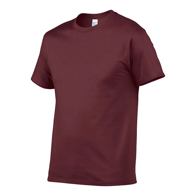Sommer-Stil Hochwertiges 100% Baumwoll-T-Shirt Unifarben T-Shirt Herren Reinfarbige T-Shirts Marke Kurzarm T-Shirt Herrenbekleidung