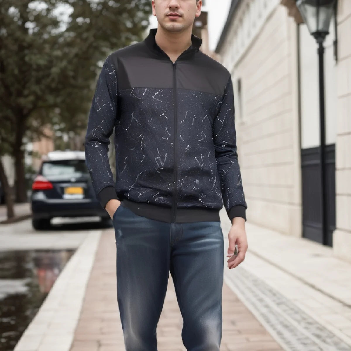 2024 Frühling und Herbst Neue Baseballkragen Kurze Locker Einfarbige Jacke Herren Business Casual Dünner Mantel Trend