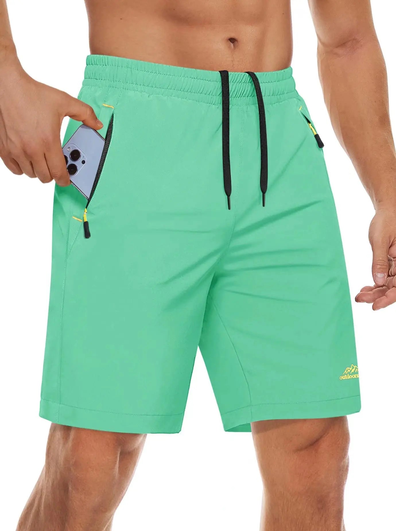 TACVASEN Quick Dry Sportshorts mit Reißverschlusstaschen Herren Sommer Laufshorts Fitnessstudio Training Workout Fitness Wandershorts