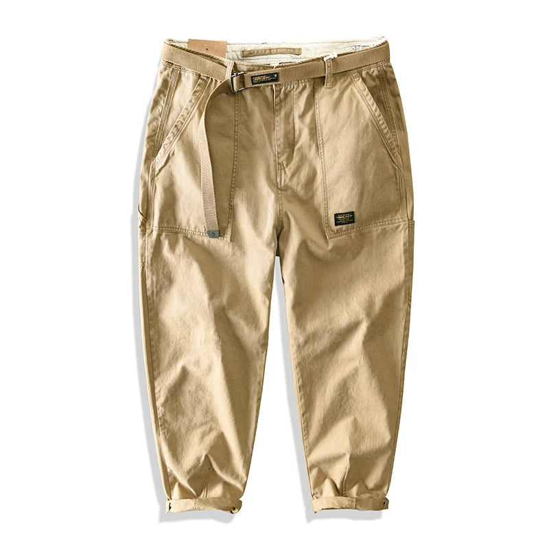 Yu Wenle Amekaji Trendige vielseitige Arbeitskleidung-Hose Herren Amerikanische Retro-Hose Mode Cargo-Hose Mann Gerade lässige weite Hose