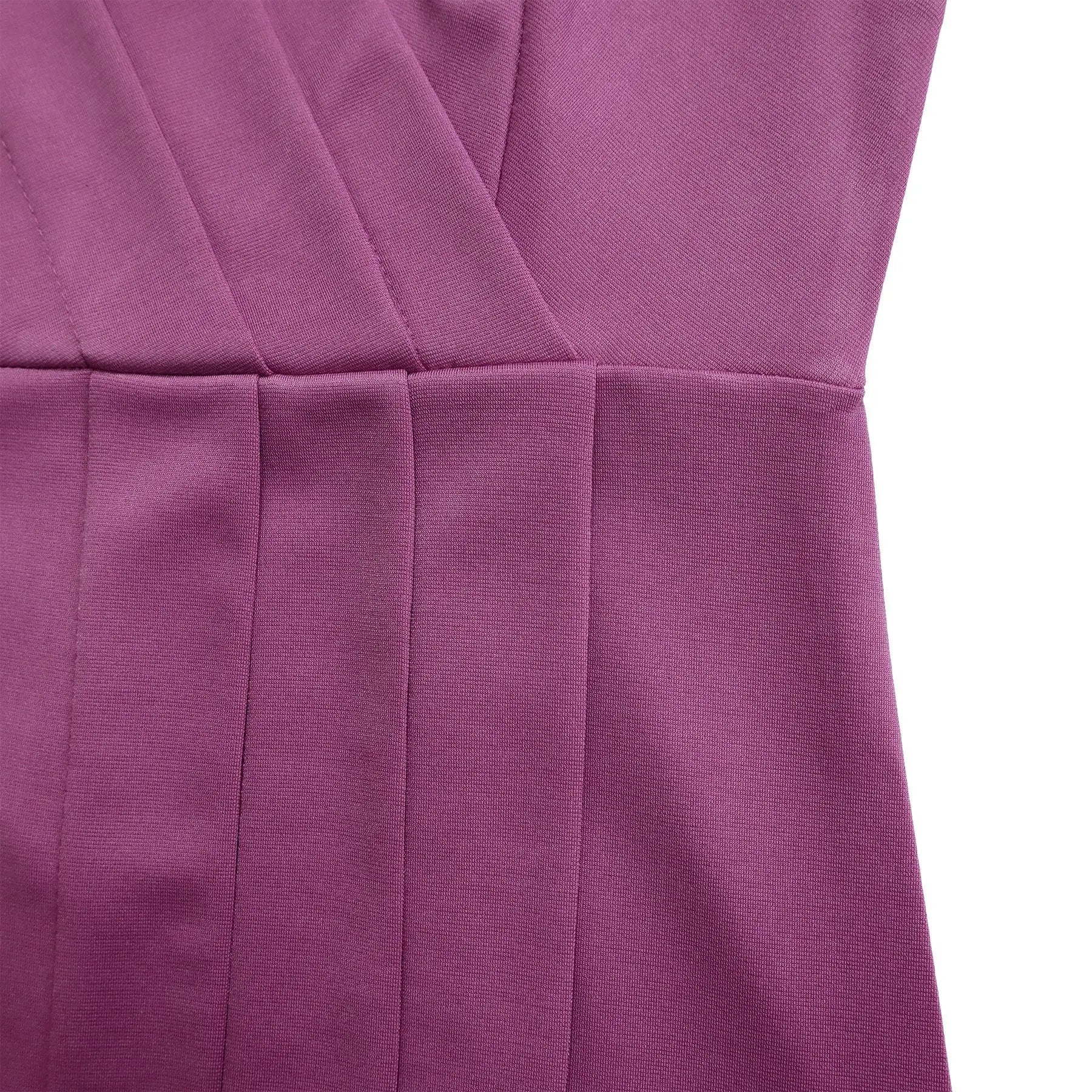 Summer New 2026 Women's Solid Color V-Neck Short Sleeve Dress Pencil Skirt Waist Tunle Material Fashionable Casual Maxi Dress