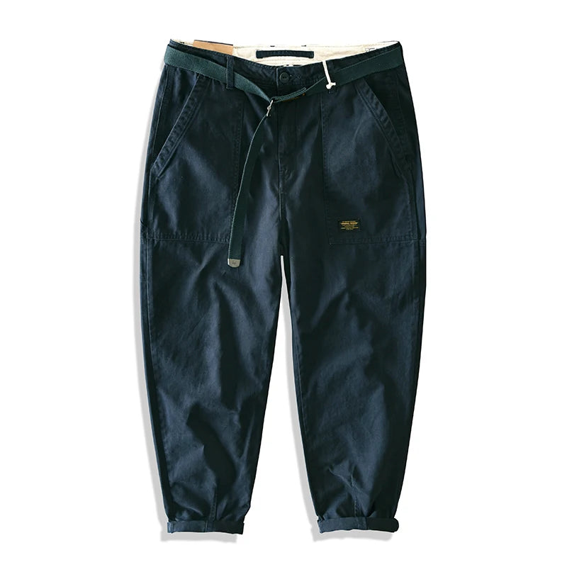 Yu Wenle Amekaji Trendige vielseitige Arbeitskleidung-Hose Herren Amerikanische Retro-Hose Mode Cargo-Hose Mann Gerade lässige weite Hose