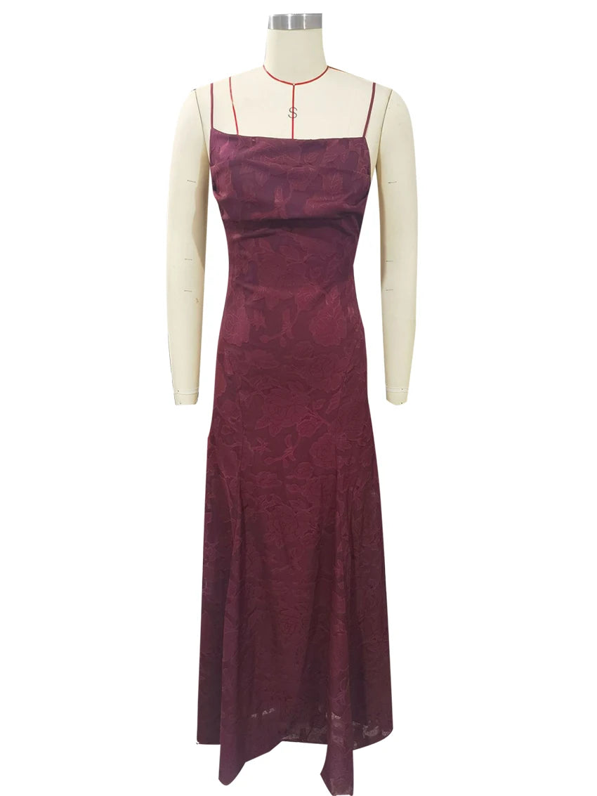 2026 Blumengesticktes Maxikleid für Damen, Sommerparty, Ballkleider, sexy rückenfreie Trägerkleider im französischen Stil, Abendkleid
