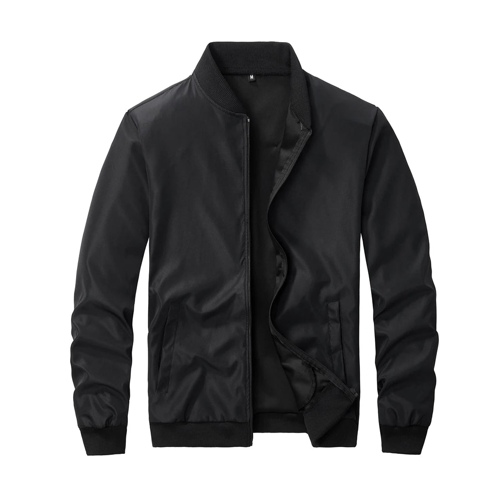 2024 Frühling und Herbst Neue Baseballkragen Kurze Locker Einfarbige Jacke Herren Business Casual Dünner Mantel Trend