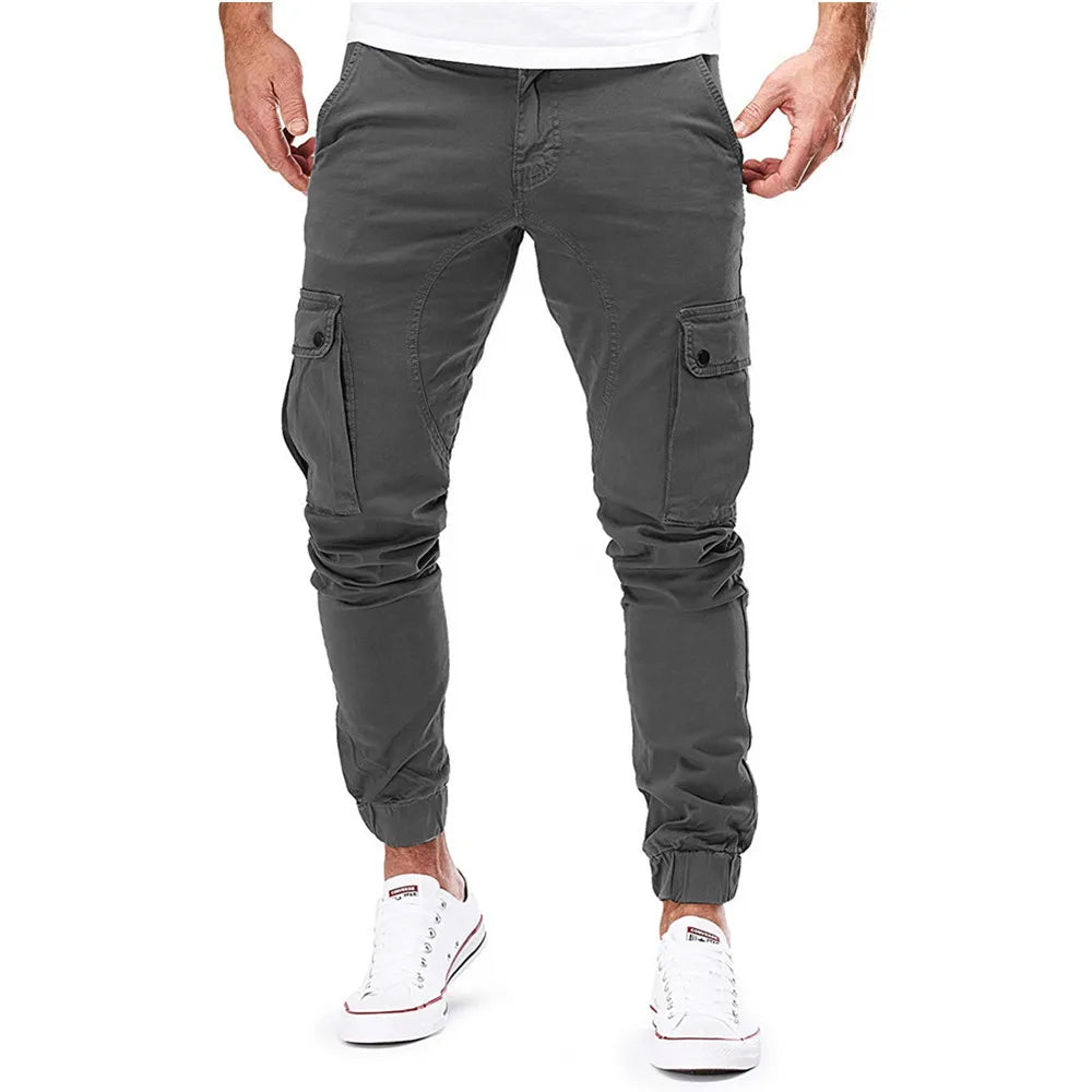 Herrenhosen, dünn, modisch, leger, Joggerhosen 2020, Streetwear Cargo Hosen, Herren Mehrfachtaschen Hosen, Fitness Gym Trainingshosen Herren