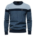 AIOPESON Gestreifter Baumwollpullover Herren Lässiger O-Ausschnitt Hochwertiger Pullover Gestrickte Pullover Herren Neue Wintermarke Herrenpullover