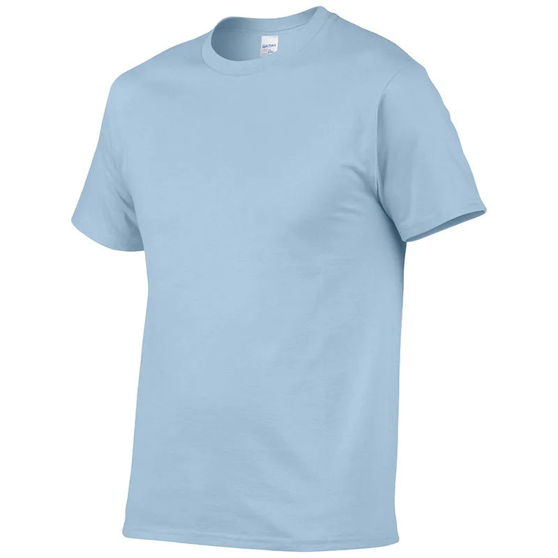 Sommer-Stil Hochwertiges 100% Baumwoll-T-Shirt Unifarben T-Shirt Herren Reinfarbige T-Shirts Marke Kurzarm T-Shirt Herrenbekleidung