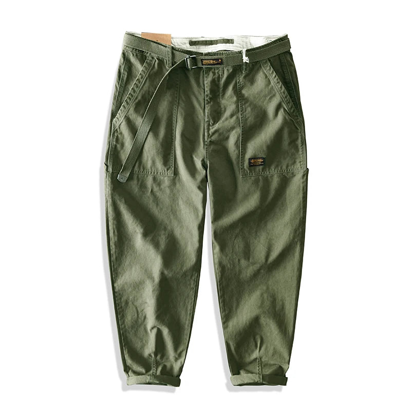 Yu Wenle Amekaji Trendige vielseitige Arbeitskleidung-Hose Herren Amerikanische Retro-Hose Mode Cargo-Hose Mann Gerade lässige weite Hose