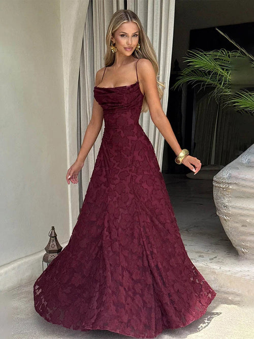 2026 Blumengesticktes Maxikleid für Damen, Sommerparty, Ballkleider, sexy rückenfreie Trägerkleider im französischen Stil, Abendkleid