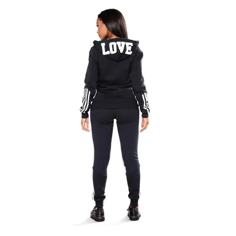 Urban Casual Fashion Sportswear 2-teiliges Set Damen Sexy Jogger Outfit Herbst Neuer Stil Damen Trainingsanzug Reißverschluss Hoodies Sweatpants