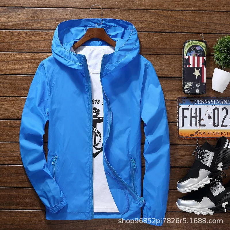 Neue modische atmungsaktive Sonnencreme Schnelltrocknende Windjacke mit Reißverschluss Sportbekleidung für tägliche Freizeitaktivitäten im Freien für Herren