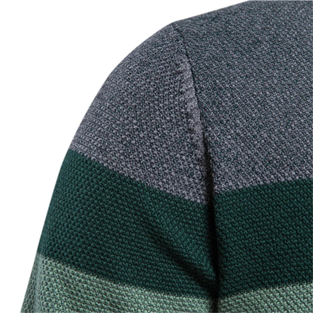 AIOPESON Gestreifter Baumwollpullover Herren Lässiger O-Ausschnitt Hochwertiger Pullover Gestrickte Pullover Herren Neue Wintermarke Herrenpullover