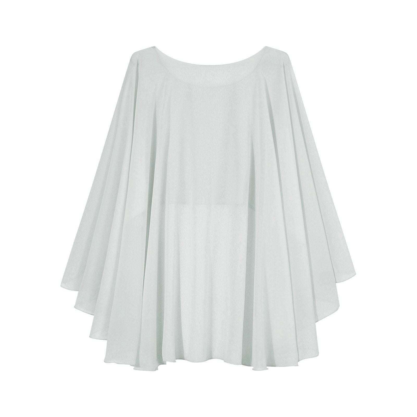 Women Chiffon Solid Pullover Capes Shawl Hi-low Hem Thin Soft Shrug Ponchos for Wedding Bridal Bridesmaid Evening Party Dress