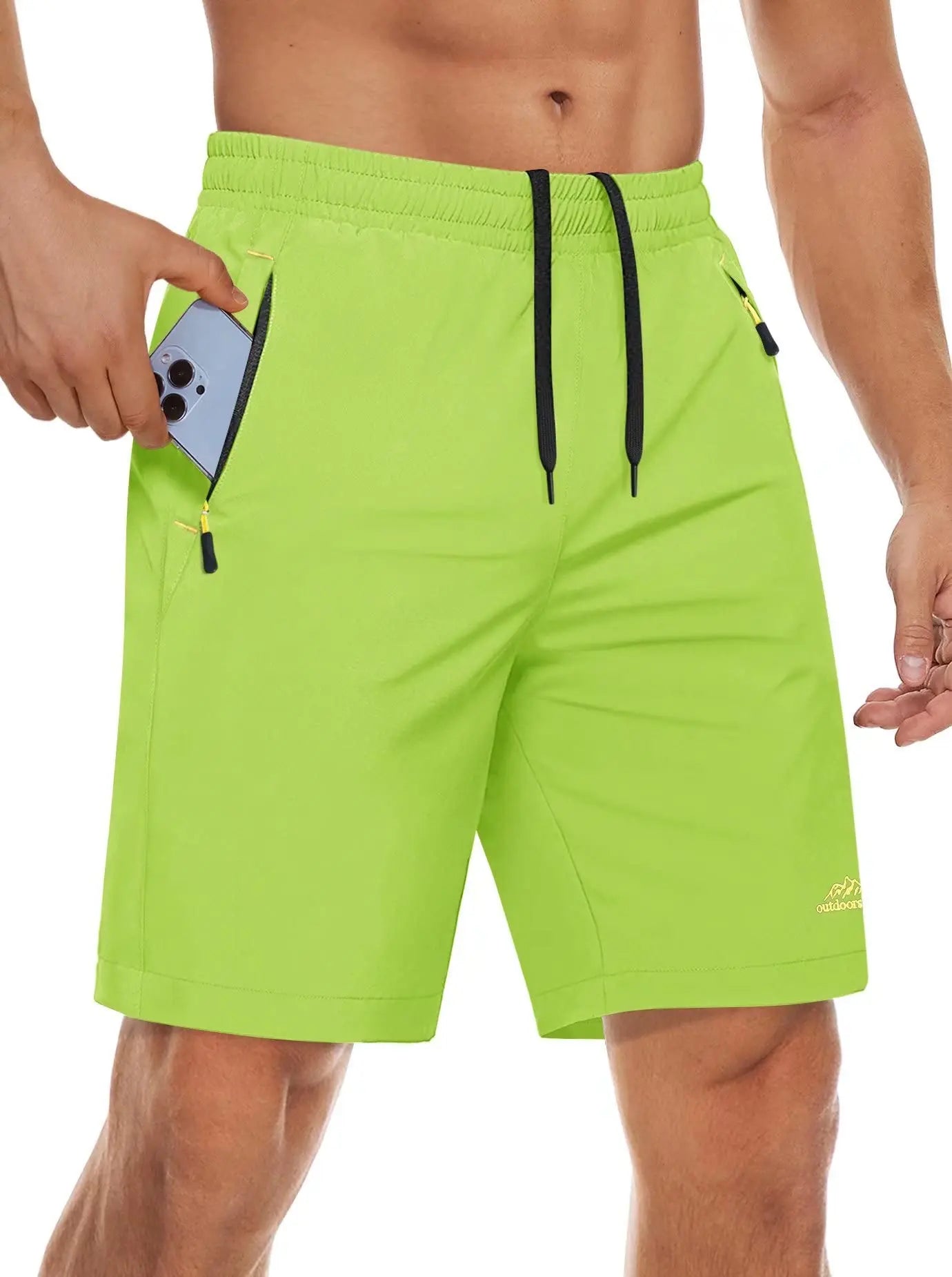 TACVASEN Quick Dry Sportshorts mit Reißverschlusstaschen Herren Sommer Laufshorts Fitnessstudio Training Workout Fitness Wandershorts