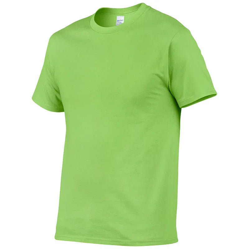Sommer-Stil Hochwertiges 100% Baumwoll-T-Shirt Unifarben T-Shirt Herren Reinfarbige T-Shirts Marke Kurzarm T-Shirt Herrenbekleidung