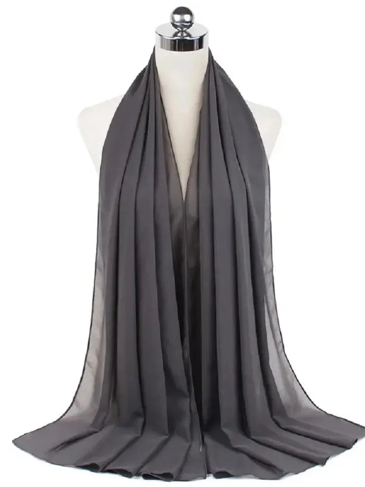 Neue Mode Frauen Einfarbig Chiffon Kopftuch Fertig Zum Tragen Instant Hijab Schal Muslimischer Schal Islamische Hijabs Arabische Kopftücher