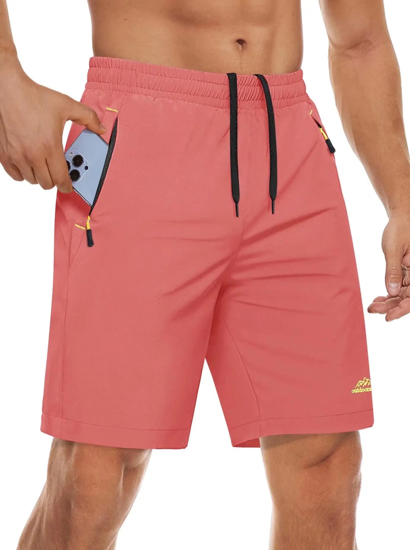 TACVASEN Quick Dry Sportshorts mit Reißverschlusstaschen Herren Sommer Laufshorts Fitnessstudio Training Workout Fitness Wandershorts