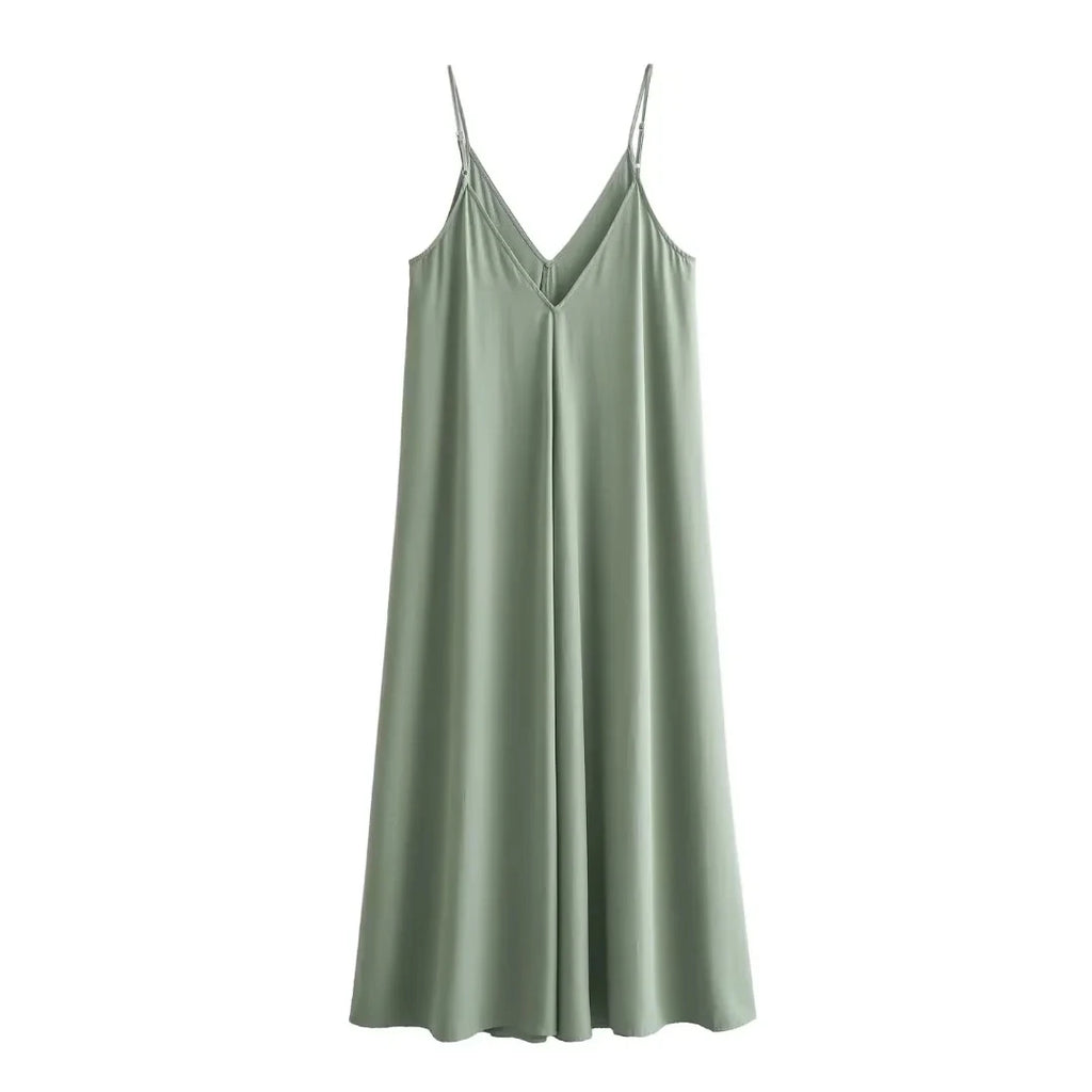 HXAO Slipkleid Damen 2024 Sommer Damen Loose Kleider Ärmellose dünne Träger Schwarze lange Kleider Rückenfreie Strandurlaubskleider