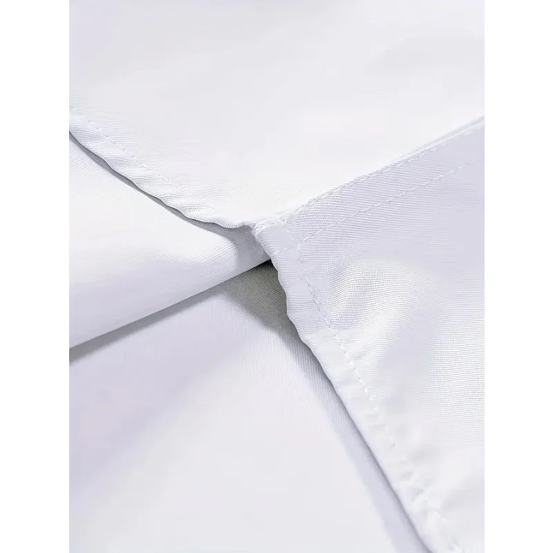 FGKKS Herren Weißes Hemd Brandneue Herrenmode Patchwork Langarm Elastisches Hemd Vier Jahreszeiten Herren Freizeithemden