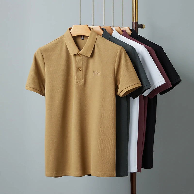2025 Sommer Neue Marke Besticktes Herren 100% Baumwolle Kurzarm Poloshirt Lässiges Atmungsaktives Oberteil T-Shirt Verkaufsschlager
