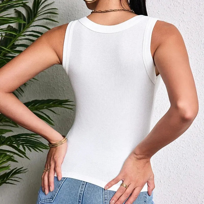 Damen Four Seasons einfarbige Weste Mode Joker junge Frau Threaded Camisole Übergröße Bottoming Weste