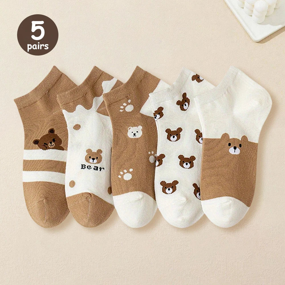 5 Paar Herren Sommersocken, trendig, modisch, schlicht, vielseitig, Herren-Sneaker-Socken, bequem, leicht, atmungsaktiv, Freizeitsocken