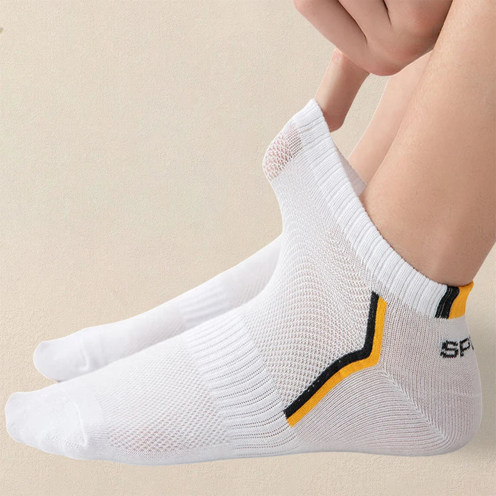 5 Paar Herren Sommersocken, trendig, modisch, schlicht, vielseitig, Herren-Sneaker-Socken, bequem, leicht, atmungsaktiv, Freizeitsocken
