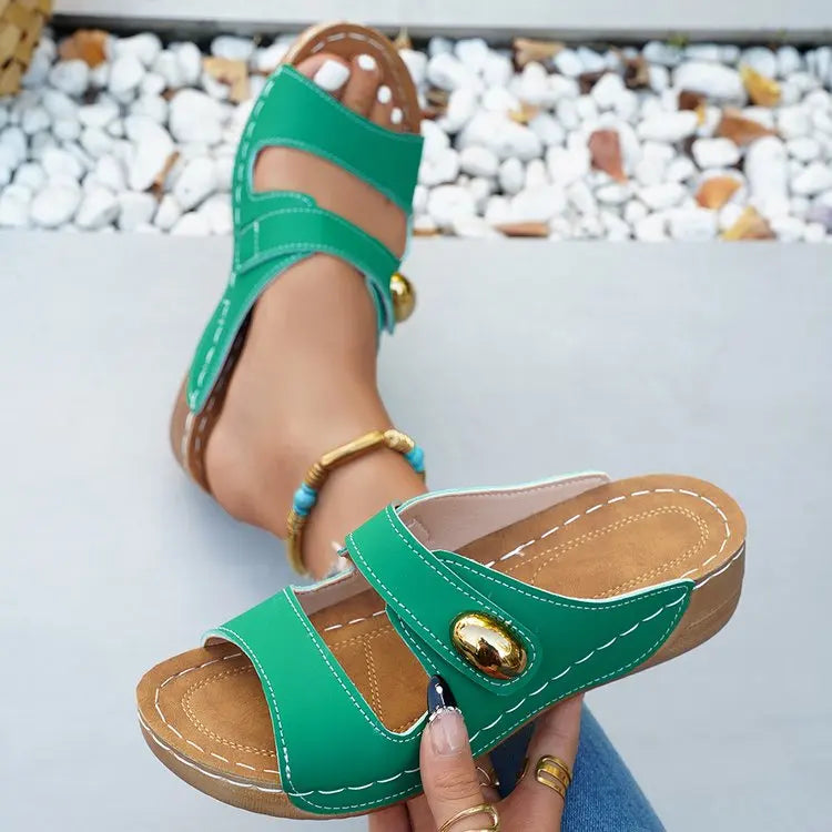 Damen-Sandalen Lässige Sommersandalen mit Absatz Schuhe Damen Plateau-Sandalen Indoor-Outdoor-Hausschuhe Sommer-Absatzschuhe