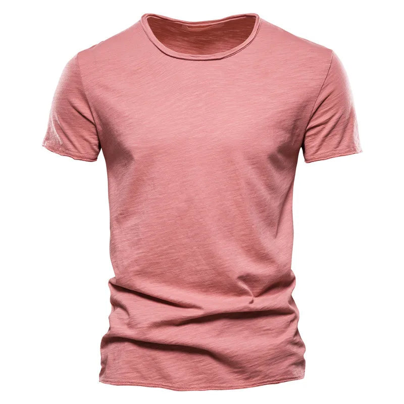 Brand Quality 100% Baumwolle Herren T-Shirt V-Ausschnitt Fashion Design Slim Fit Uni T-Shirts Herren Oberteile Kurzarm T-Shirt Für Herren