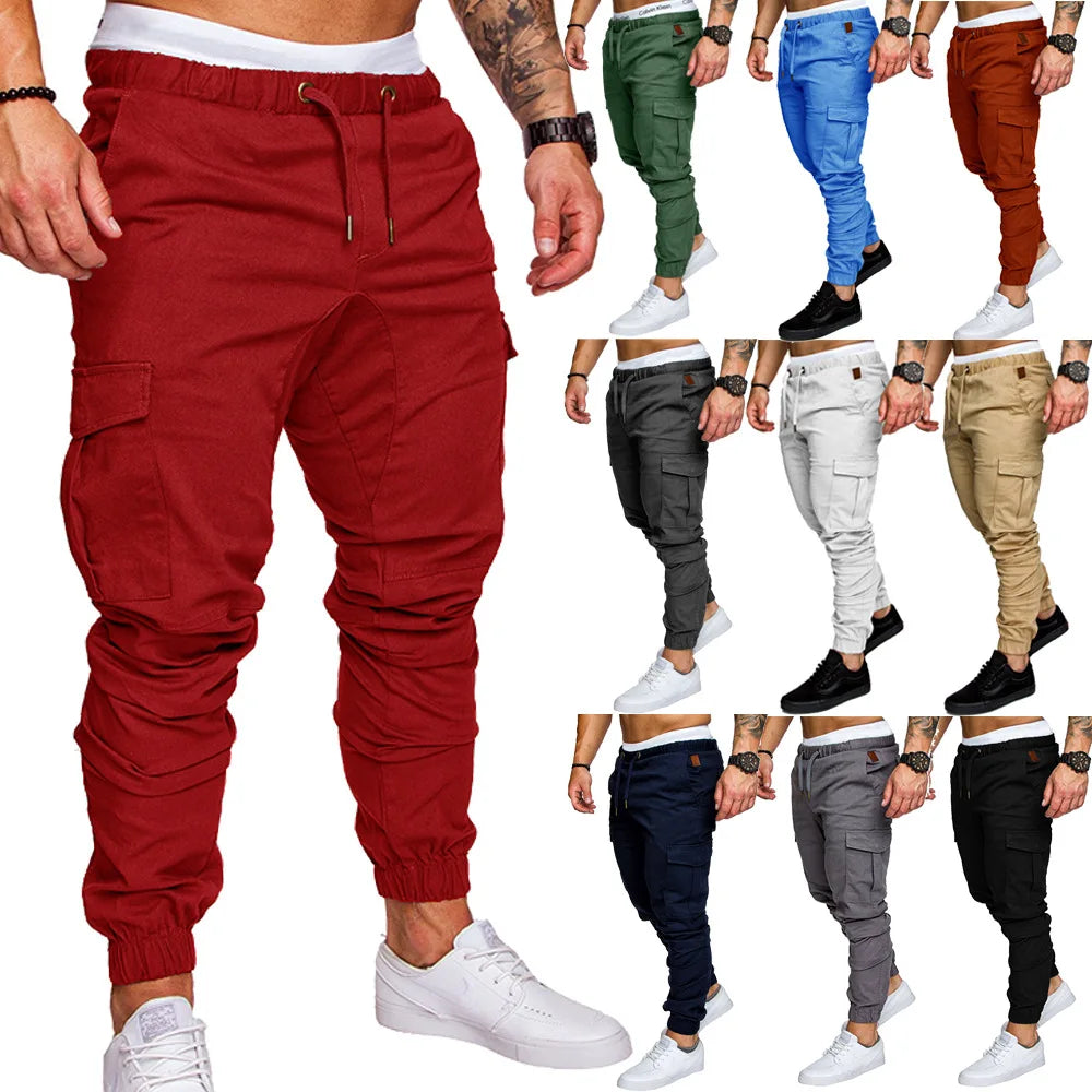 Herrenhosen, dünn, modisch, leger, Joggerhosen 2020, Streetwear Cargo Hosen, Herren Mehrfachtaschen Hosen, Fitness Gym Trainingshosen Herren