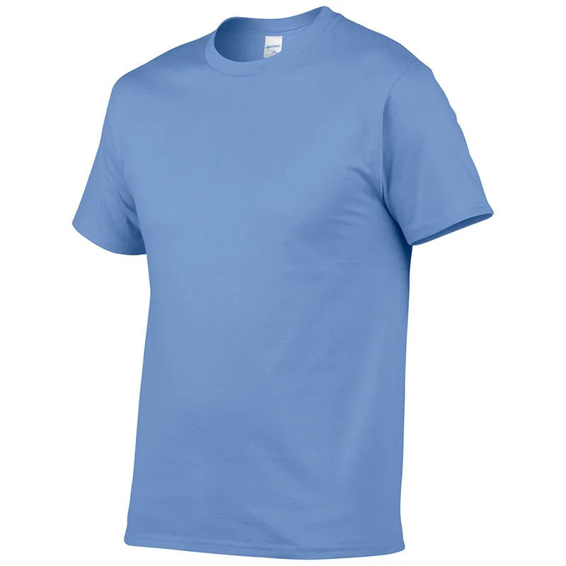 Sommer-Stil Hochwertiges 100% Baumwoll-T-Shirt Unifarben T-Shirt Herren Reinfarbige T-Shirts Marke Kurzarm T-Shirt Herrenbekleidung