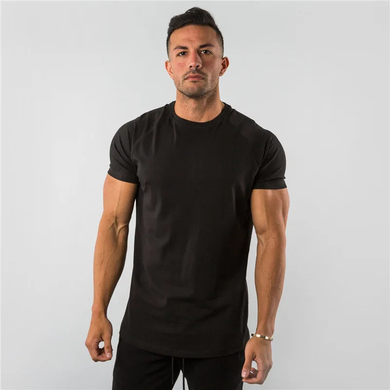T-Shirt Herren Freizeit Kurzarm Muscle Jogger Bodybuilding T-Shirt Herren Gym Fitness Oberteile Tee Streetwear Slim Fit Sommer T-Shirt