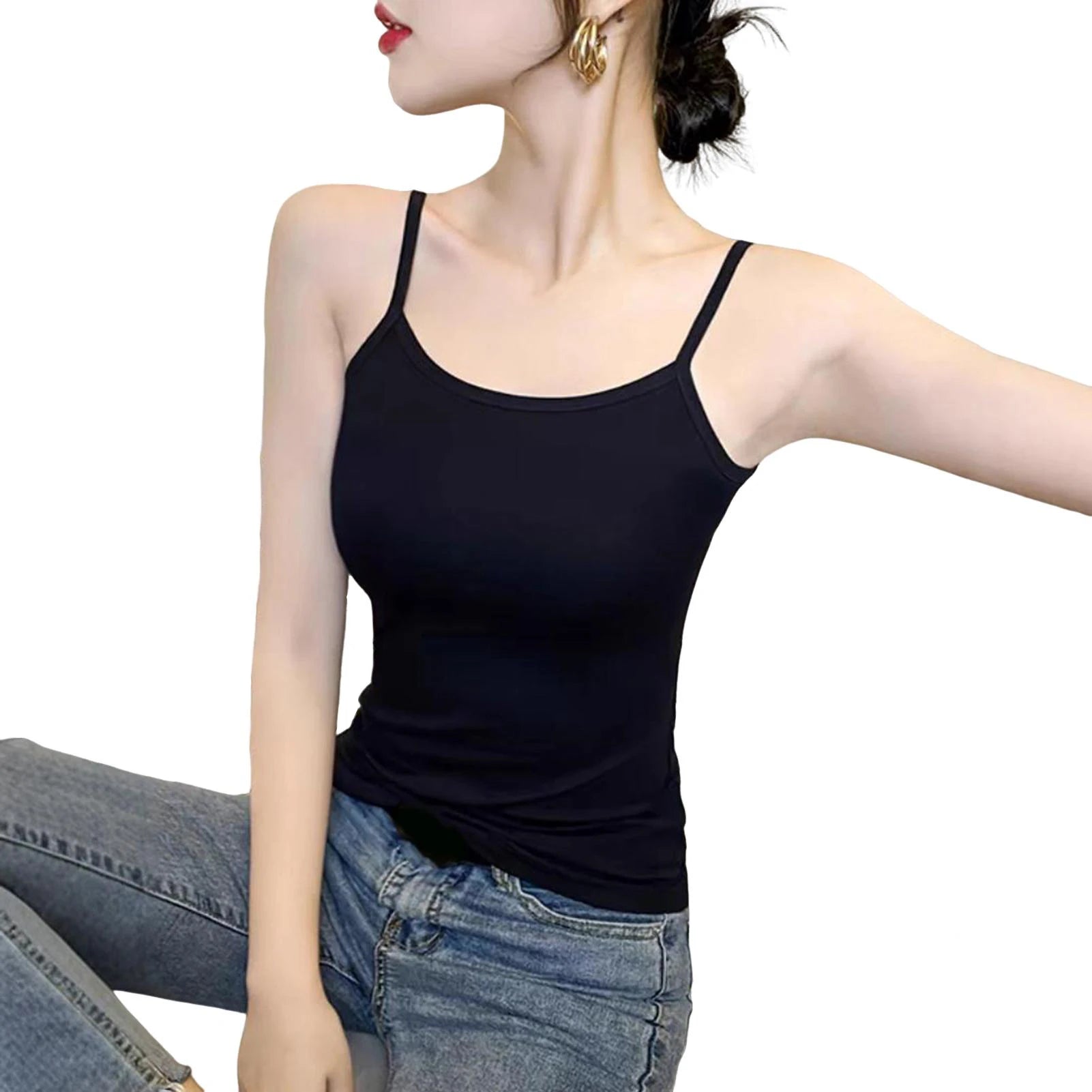Schickes lockeres Tanktop ärmellos Alltagskleidung feuchtigkeitsableitendes Unterhemd Damen Weste