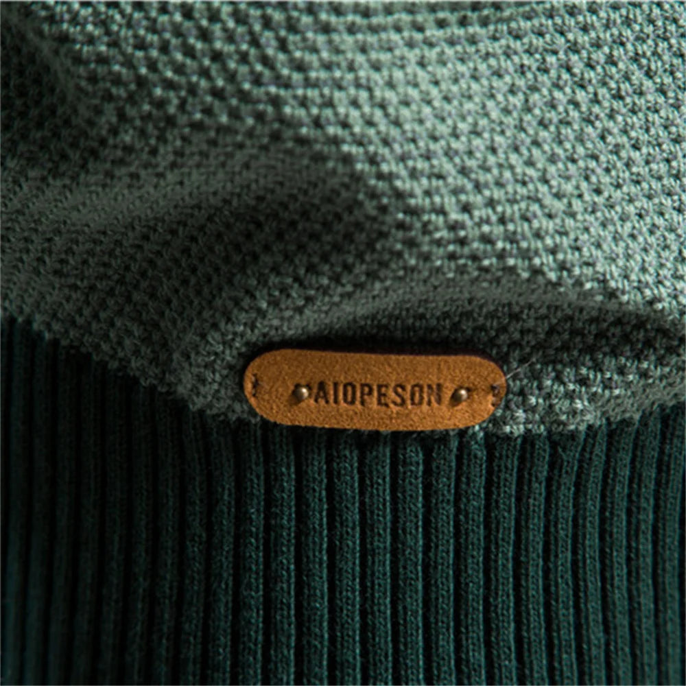 AIOPESON Gestreifter Baumwollpullover Herren Lässiger O-Ausschnitt Hochwertiger Pullover Gestrickte Pullover Herren Neue Wintermarke Herrenpullover