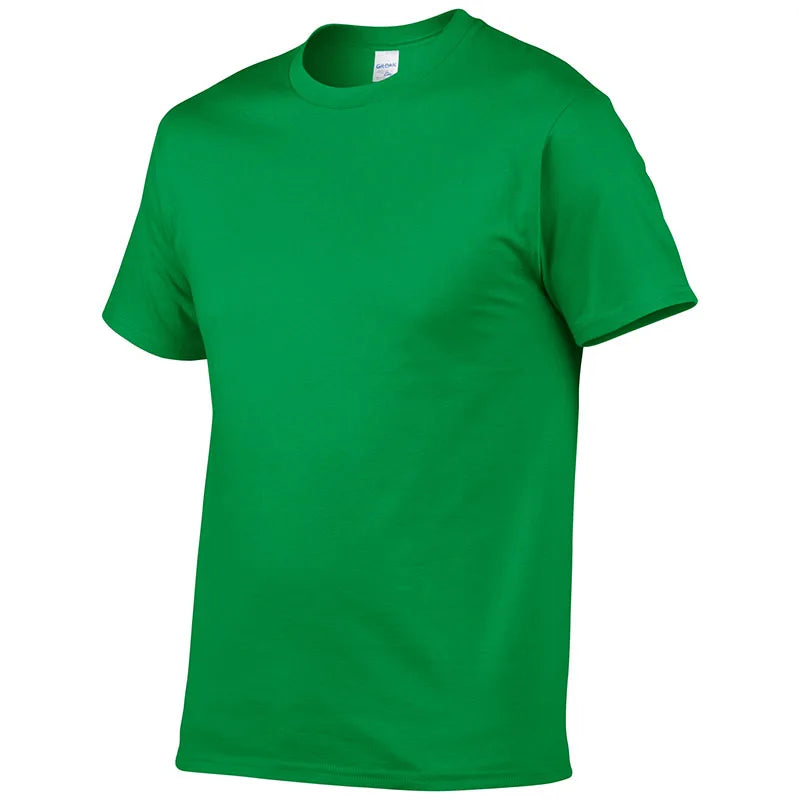 Sommer-Stil Hochwertiges 100% Baumwoll-T-Shirt Unifarben T-Shirt Herren Reinfarbige T-Shirts Marke Kurzarm T-Shirt Herrenbekleidung