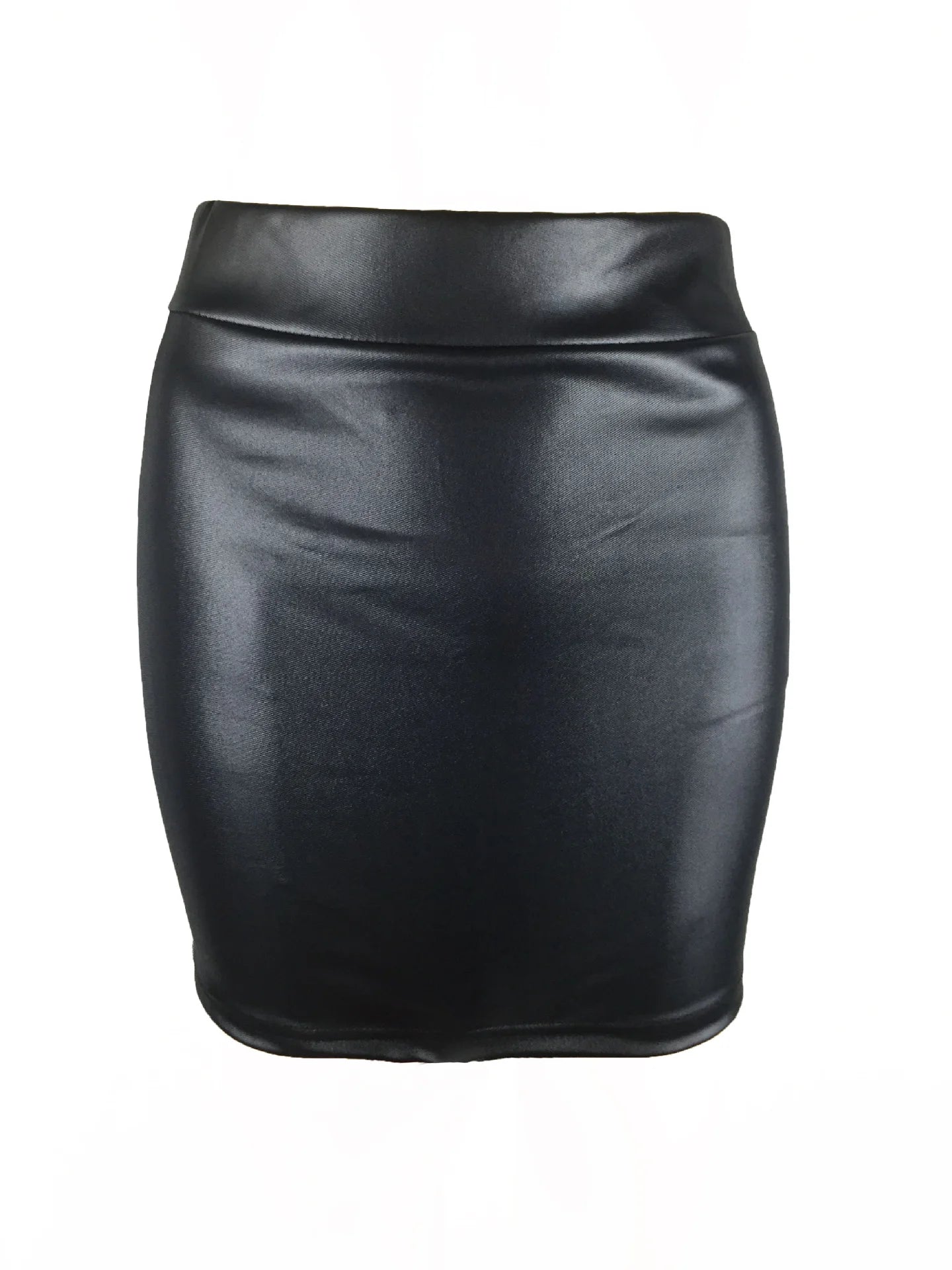 Damen High-Waist Minirock Slim Fit Vintage Bodycon Hüft-Bleistiftrock Sexy Kunstleder Clubwear Bürokleidung für Damen