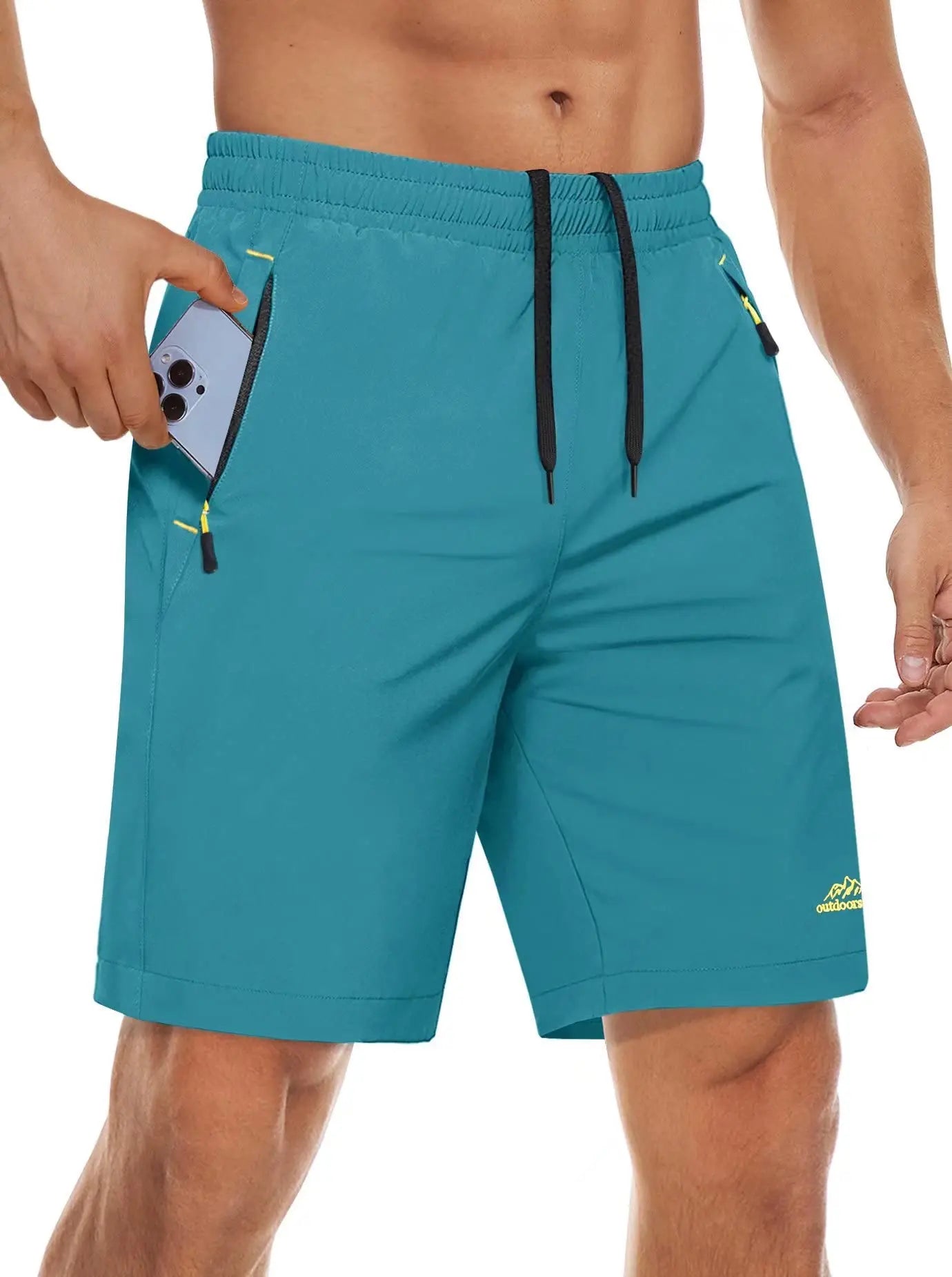 TACVASEN Quick Dry Sportshorts mit Reißverschlusstaschen Herren Sommer Laufshorts Fitnessstudio Training Workout Fitness Wandershorts
