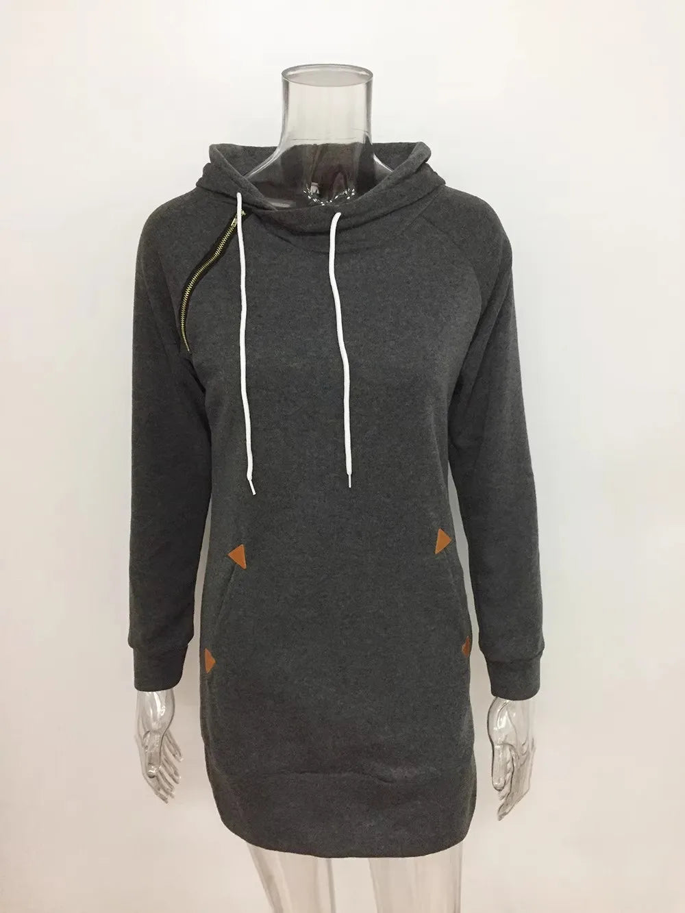 2024 Damen Damenbekleidung Kleider heiß verkaufter neuer Kapuzenpullover mit Reißverschluss, mittellanges Kapuzenkleid in 5 Farben und Größe 6 Kleid