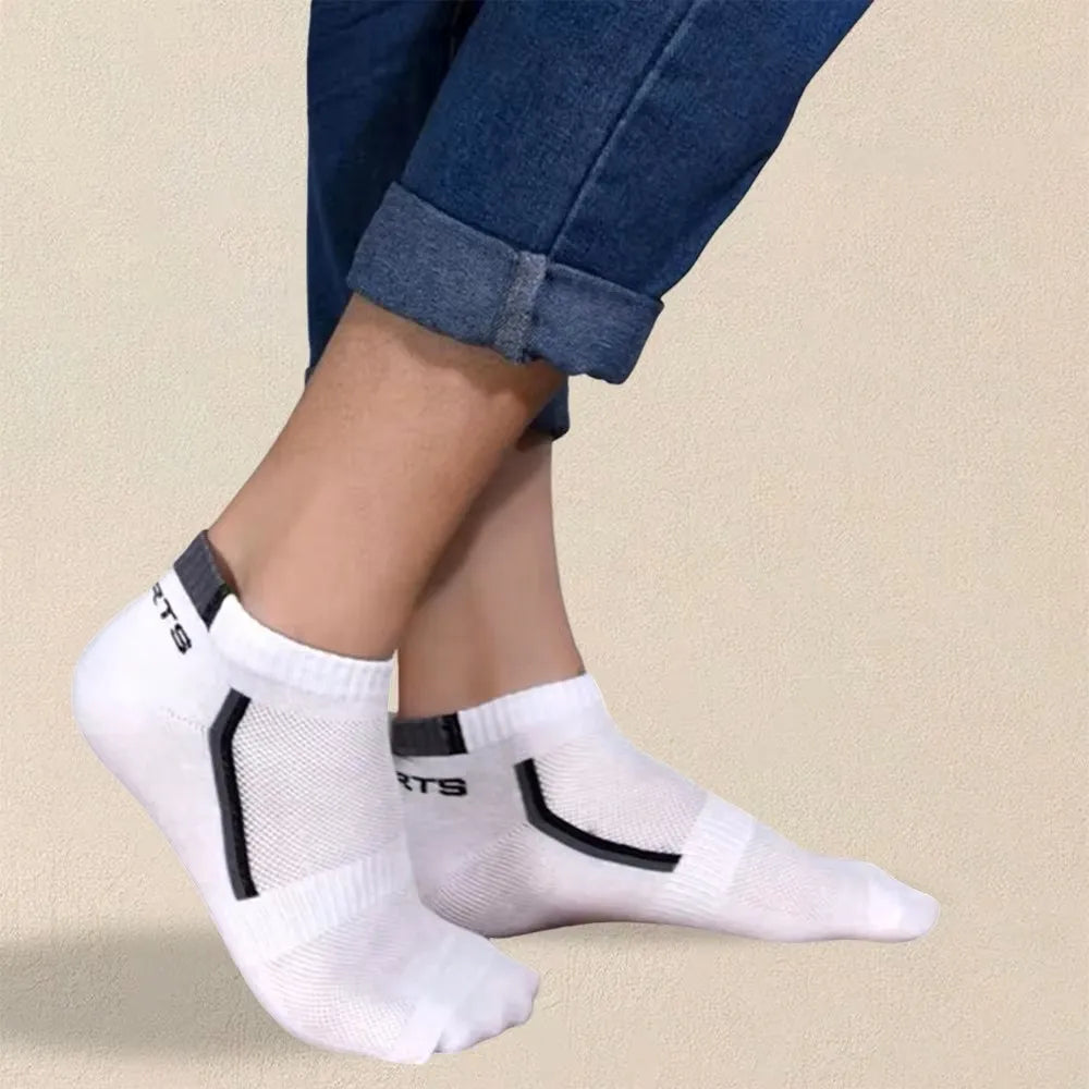 5 Paar Herren Sommersocken, trendig, modisch, schlicht, vielseitig, Herren-Sneaker-Socken, bequem, leicht, atmungsaktiv, Freizeitsocken
