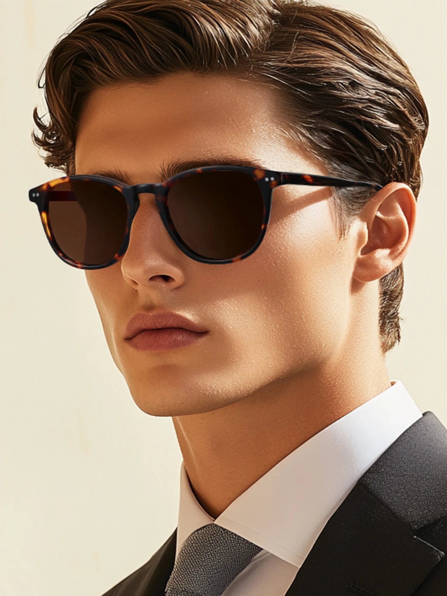 ZENOTTIC Neuheiten Runde polarisierte Sonnenbrillen Handgefertigte Acetat-Sonnenbrille mit Federscharnier, modische quadratische Brille für Herren und Damen