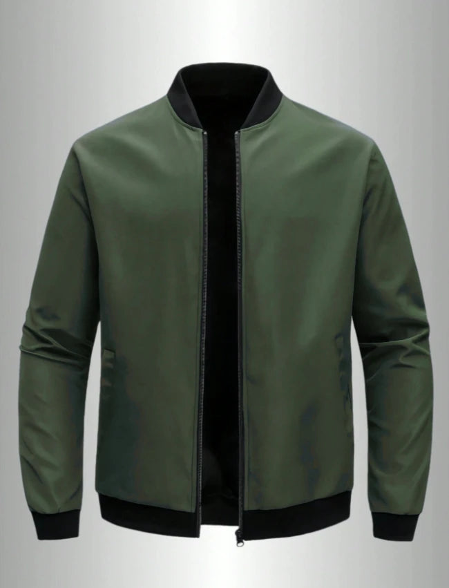 2024 Frühling und Herbst Neue Baseballkragen Kurze Locker Einfarbige Jacke Herren Business Casual Dünner Mantel Trend