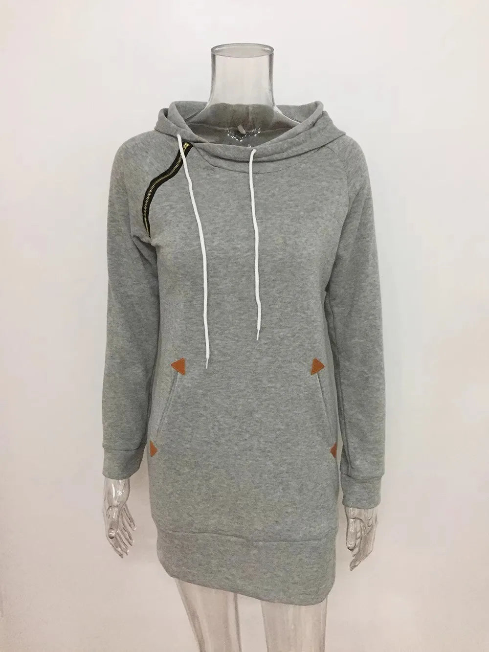 2024 Damen Damenbekleidung Kleider heiß verkaufter neuer Kapuzenpullover mit Reißverschluss, mittellanges Kapuzenkleid in 5 Farben und Größe 6 Kleid
