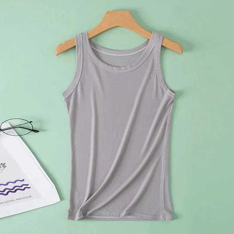 Damen Four Seasons einfarbige Weste Mode Joker junge Frau Threaded Camisole Übergröße Bottoming Weste
