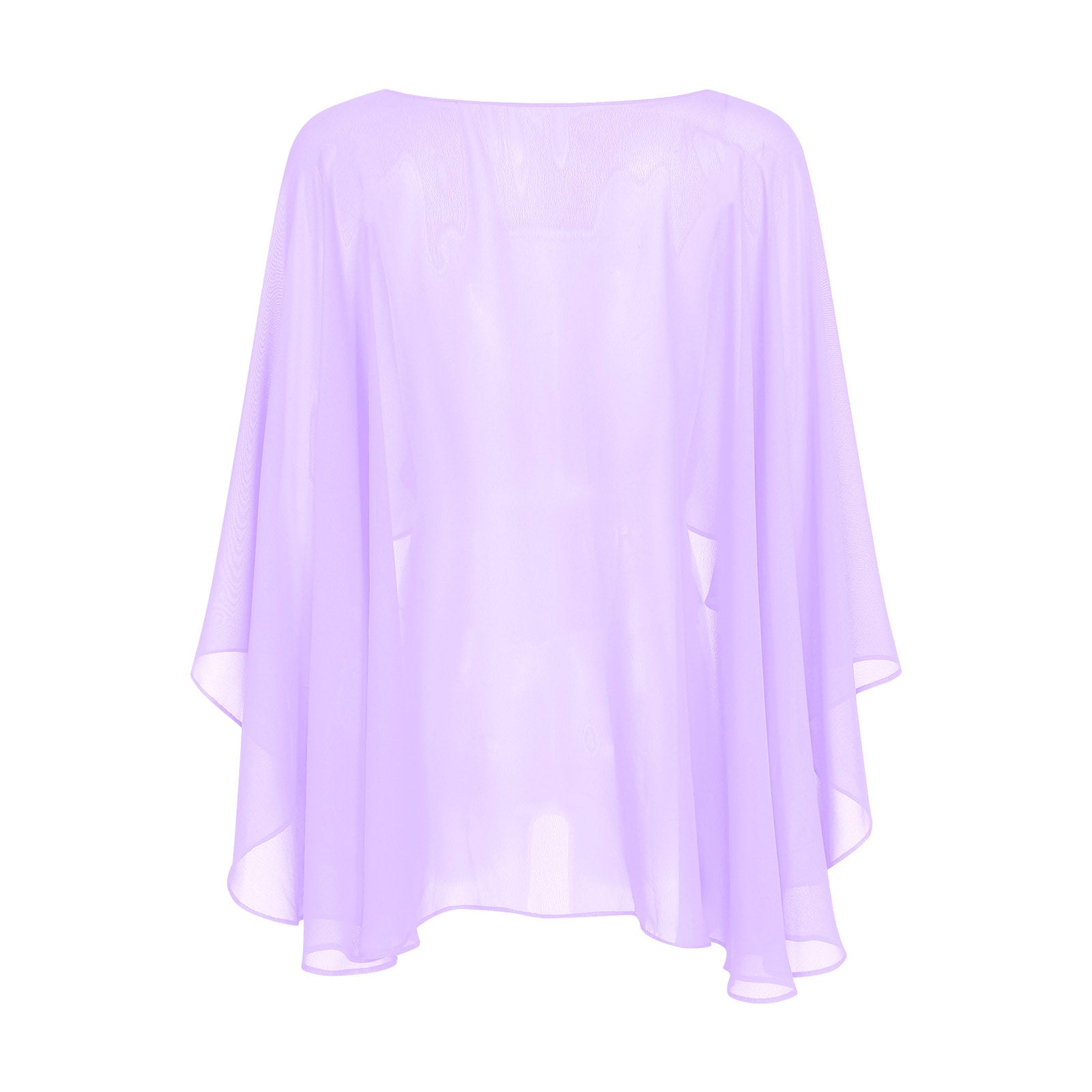 Women Chiffon Solid Pullover Capes Shawl Hi-low Hem Thin Soft Shrug Ponchos for Wedding Bridal Bridesmaid Evening Party Dress