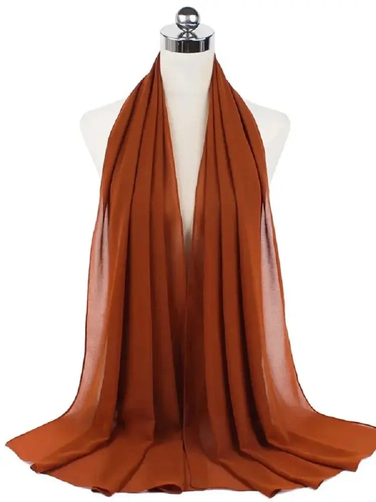Neue Mode Frauen Einfarbig Chiffon Kopftuch Fertig Zum Tragen Instant Hijab Schal Muslimischer Schal Islamische Hijabs Arabische Kopftücher