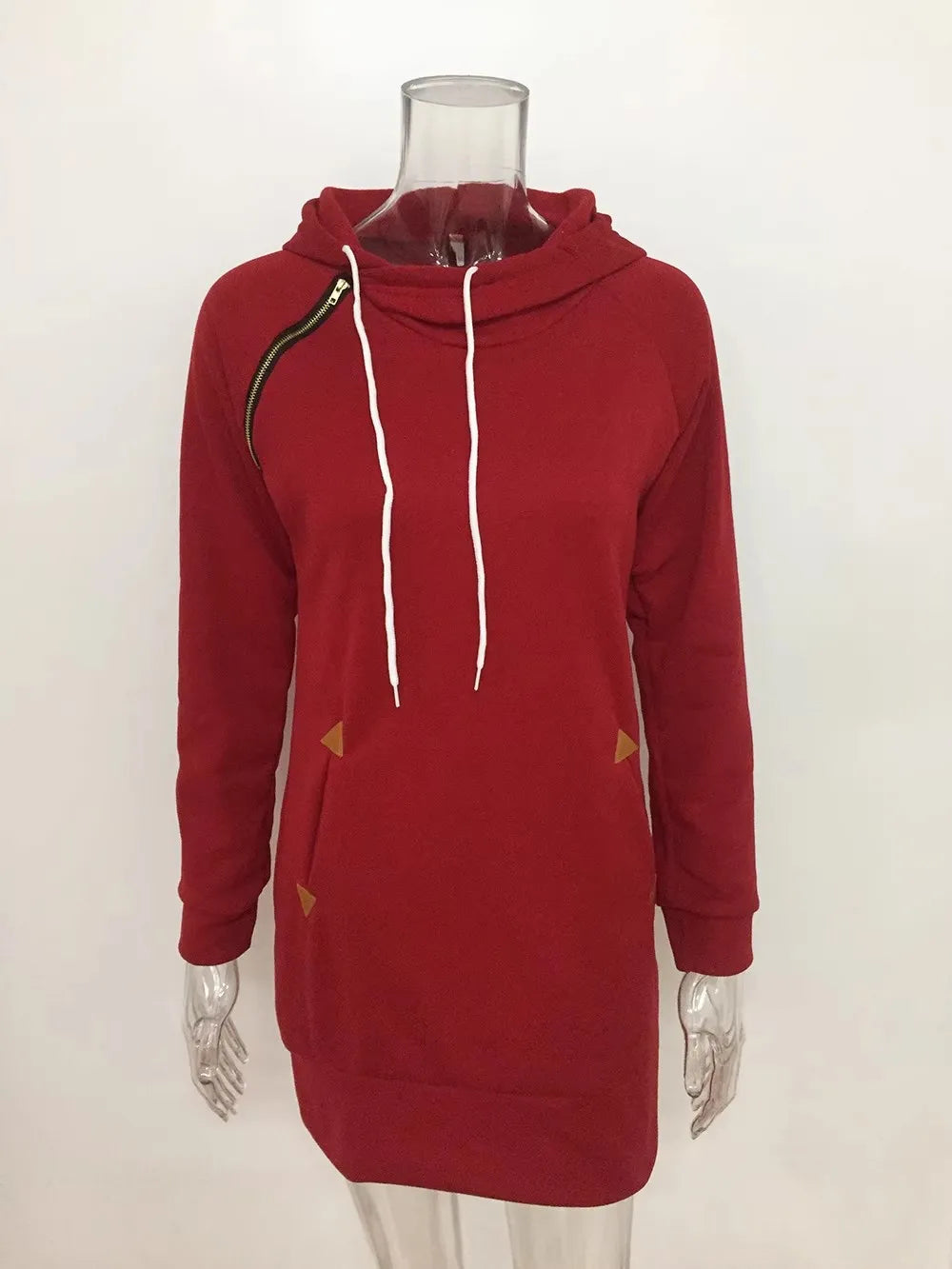 2024 Damen Damenbekleidung Kleider heiß verkaufter neuer Kapuzenpullover mit Reißverschluss, mittellanges Kapuzenkleid in 5 Farben und Größe 6 Kleid